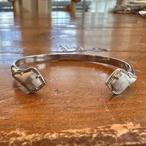 Kendra Scott Rare white Howlite stone bracelet with silver hardware